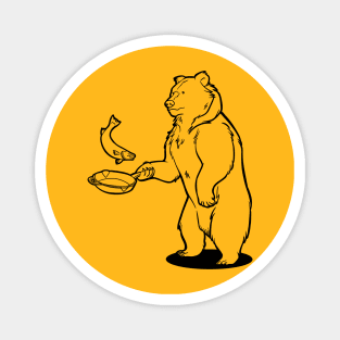 Skillet Bear (Outline) Magnet